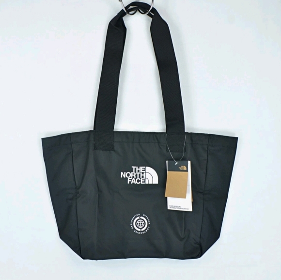 🔰 The North Face Logo Tote Exploration Without Compromise Black White‼️🛡 - Picture 2 of 11